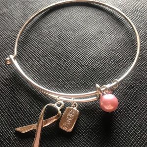 Cancer awareness charm bracelet